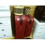 Vintage vanity case, other items of luggage, magazine table etc