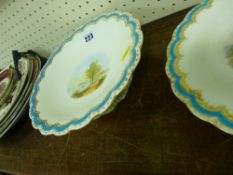 Trio of Minton items including a pair of plates and a pedestal plate and a parcel of other similar