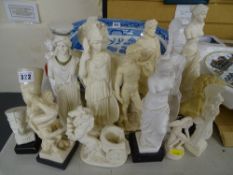 Collection of Greek and Egyptian style composition figurines