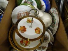 Selection of decorative wall plates and table crockery etc