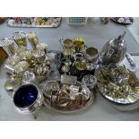 Quantity of EP and other metalware including hallmarked silver napkin rings etc