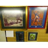 Four framed pictures and prints