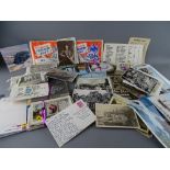 Crate of vintage postcards and ephemera