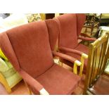 Pair of modern wingback armchairs