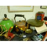 Parcel of mixed metalware including office stamps etc