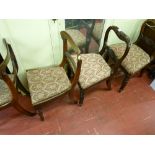 Two pairs of antique salon chairs