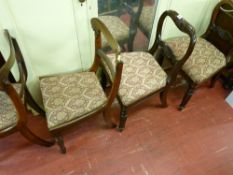 Two pairs of antique salon chairs