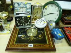 Excellent collection of alarm clocks and similar including a reproduction boule clock