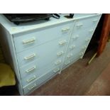 Pair of modern white painted chests of drawers