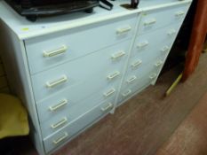 Pair of modern white painted chests of drawers