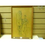 Vintage Picasso print of a man on a horse