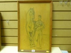 Vintage Picasso print of a man on a horse