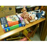 Two Harry Potter hardback books, parcel of soft toys, Barbie doll, paperweight etc