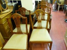 Set of six (four plus two) reproduction wheatsheaf back dining chairs
