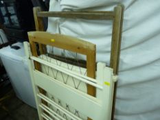 Vintage towel airer and a cot