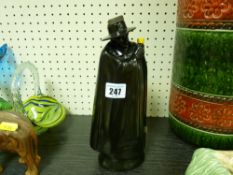 Early Royal Doulton decanter of a black cloaked man A/F