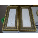 Pair of gilt framed Art Nouveau style wall plaques