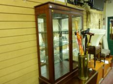 Modern two door bevelled glass china cabinet