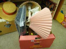 Box of assorted items, lighting, garage accessories etc