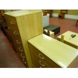 Fine quantity of good quality light wood effect modern bedroom furniture and other modern