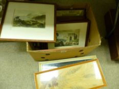Box of paintings, prints etc
