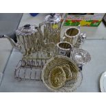 Good four piece teaset and other EP tableware