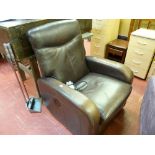 Leather effect electric recliner chair E/T