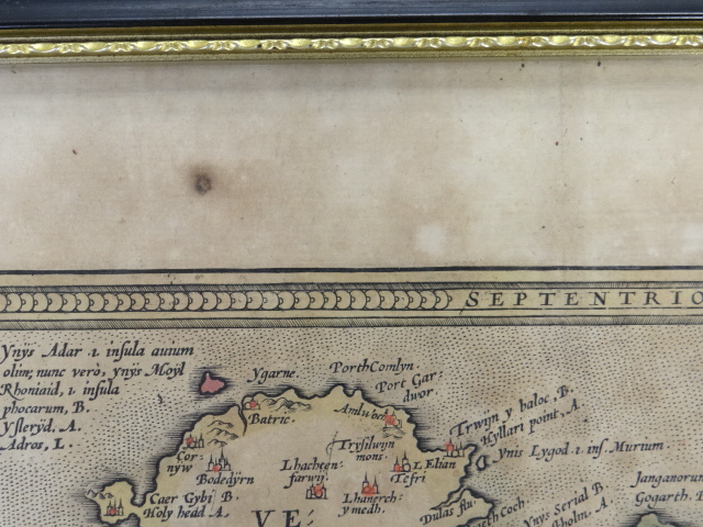 HUMPHREY LLWYD coloured and tinted late sixteenth century antiquarian map - 'Cambriae Typus' being - Image 8 of 13