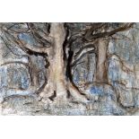 WILL ROBERTS mixed media - woodland entitled verso on Attic Gallery label 'Phantom Trees', signed,