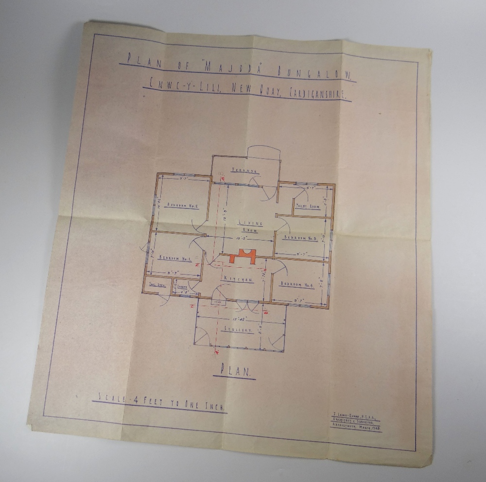 OF DYLAN THOMAS INTEREST - A PLAN OF MAJODA BUNGALOW WITH POLICEMAN'S NOTES relating to an - Image 8 of 8