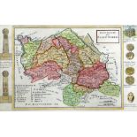 UNKNOWN GEOGRAPHER coloured antiquarian map - 'Denbigh and Flintshire', 20.5 x 31.5cms