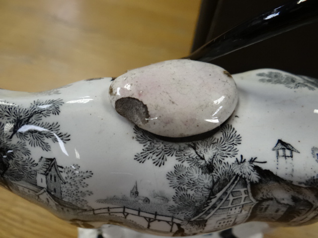 A GLAMORGAN POTTERY COW CREAMER circa 1830 (Baker, Bevans & Irwin period) with believed original - Image 4 of 10