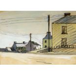 SIR KYFFIN WILLIAMS RA pen & ink study - street scene with buildings entitled 'Kilfee, Ireland',