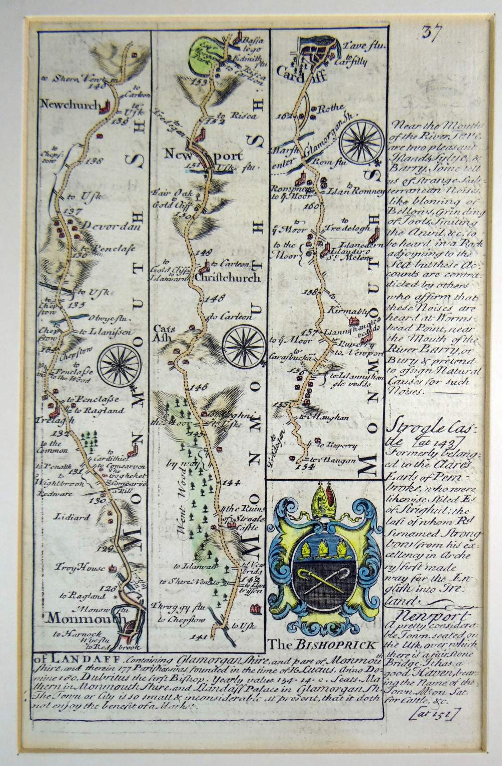 JOHN OWEN & EMANUEL BOWEN ten antiquarian coloured road maps on five sheets - 'Continuation of the - Image 6 of 9