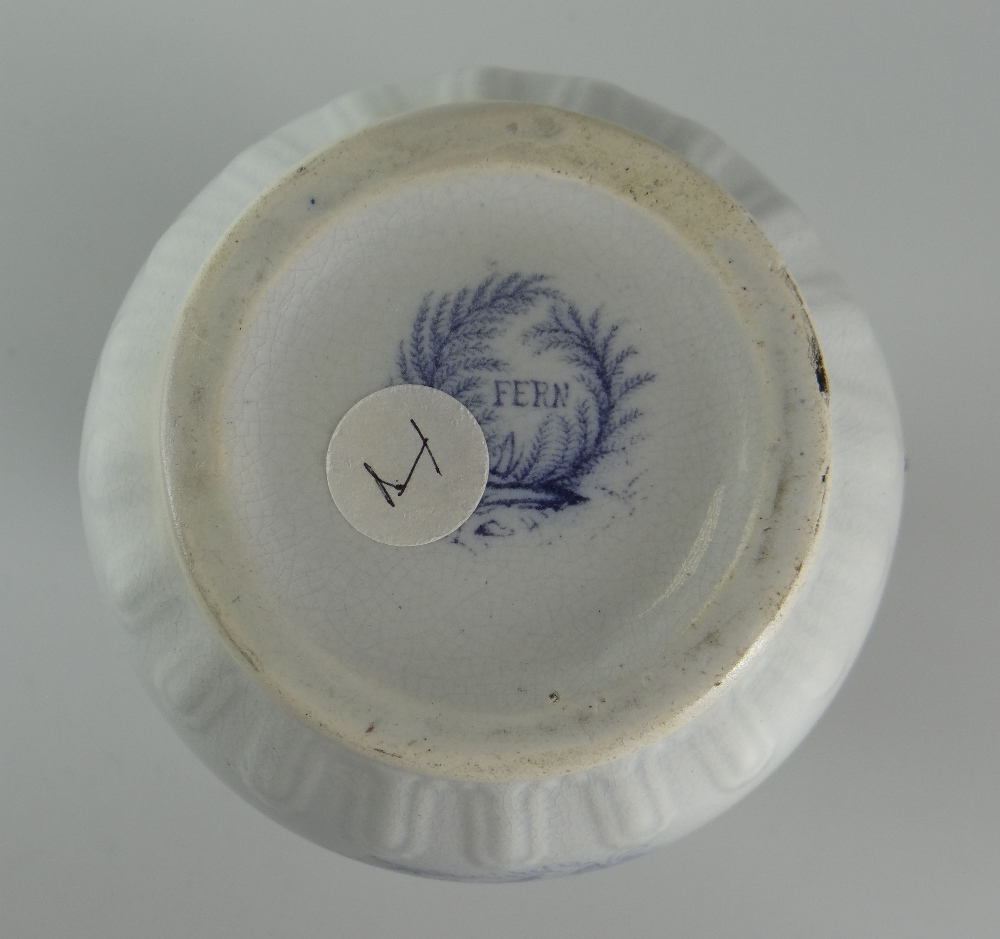 A LLANELLY POTTERY JUG IN THE FERN PATTERN with purple transfer and inscribed H&A EVANS LLANELLY, - Image 5 of 5
