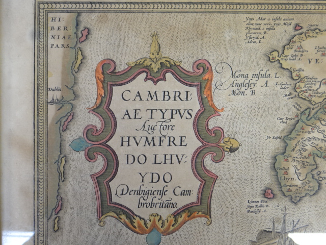 HUMPHREY LLWYD coloured and tinted late sixteenth century antiquarian map - 'Cambriae Typus' being - Image 6 of 13