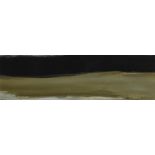 JOHN KNAPP FISHER mixed media - stark coastal view entitled verso 'Skyline & Water', signed &