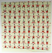 RHYS BEVAN JONES limited edition (1/10) coloured print - a series of Welsh folk dancers in