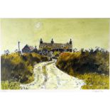 SIR KYFFIN WILLIAMS RA colourwash limited edition (26/150) print - a farmstead at the top of a lane,