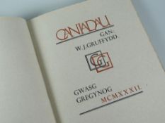 GWASG GREGYNOG limited edition (373/400) 'Caniadau' gan W J Gruffydd, 1932