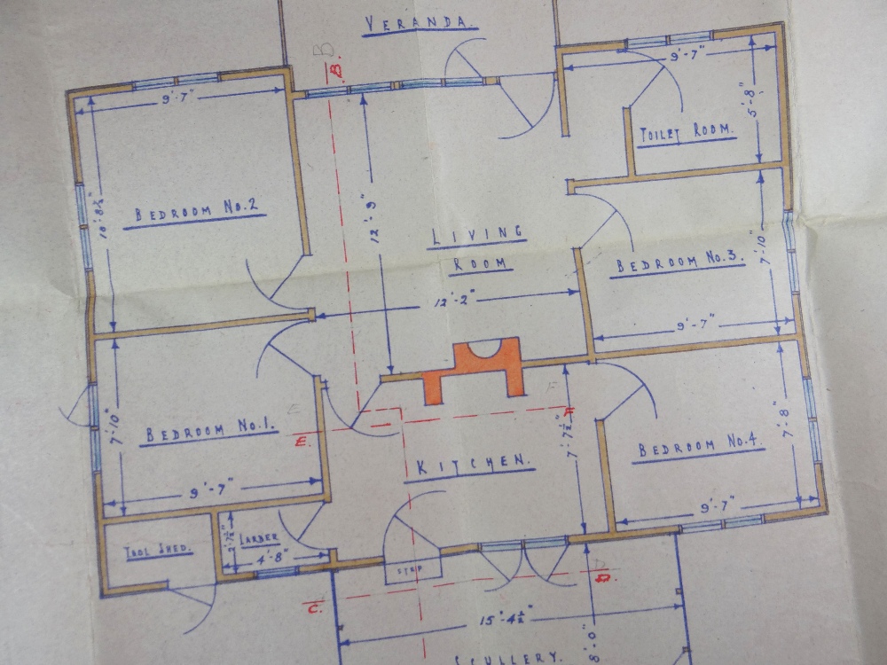 OF DYLAN THOMAS INTEREST - A PLAN OF MAJODA BUNGALOW WITH POLICEMAN'S NOTES relating to an - Image 2 of 8