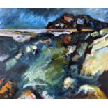 HOWARD COLES mixed media - Snowdonia landscape with the Dwyryd Estuary, signed, 49 x 59cms