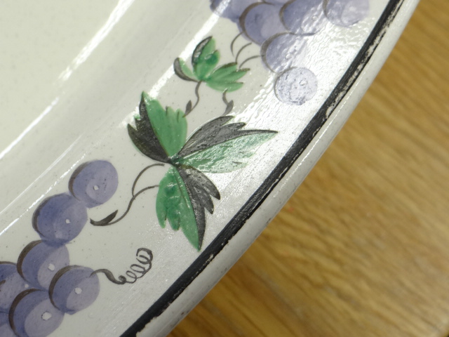 SWANSEA CREAMWARE MEAT PLATTER of oval form, decorated with a boarder of grape-vines, impressed mark - Image 5 of 7