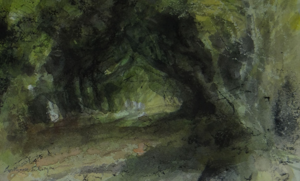WILLIAM SELWYN watercolour - woodland entitled verso 'Y Lon Goed', signed, 13 x 21.5cms
