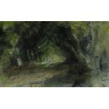 WILLIAM SELWYN watercolour - woodland entitled verso 'Y Lon Goed', signed, 13 x 21.5cms