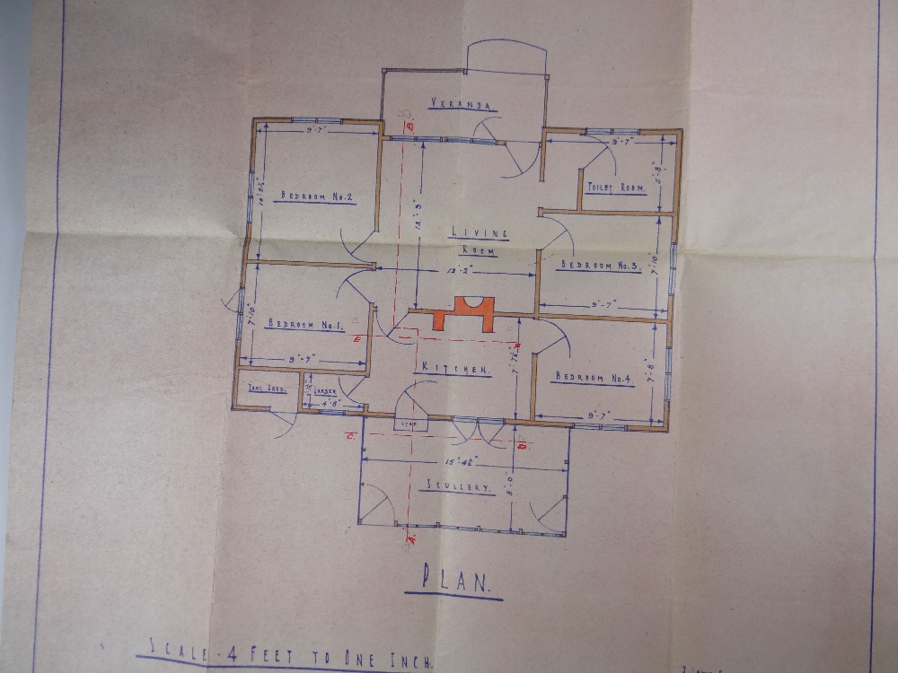 OF DYLAN THOMAS INTEREST - A PLAN OF MAJODA BUNGALOW WITH POLICEMAN'S NOTES relating to an - Image 3 of 8