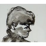 SIR KYFFIN WILLIAMS RA colourwash - preparatory head & shoulders portrait of a young boy, signed
