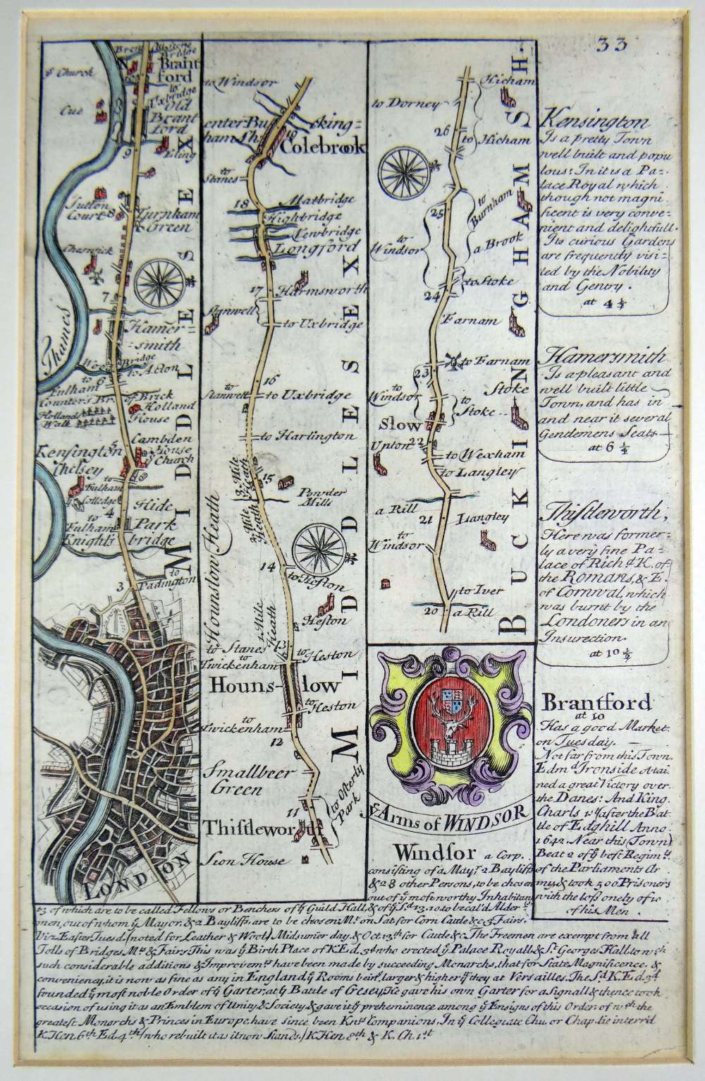 JOHN OWEN & EMANUEL BOWEN ten antiquarian coloured road maps on five sheets - 'Continuation of the - Image 2 of 9