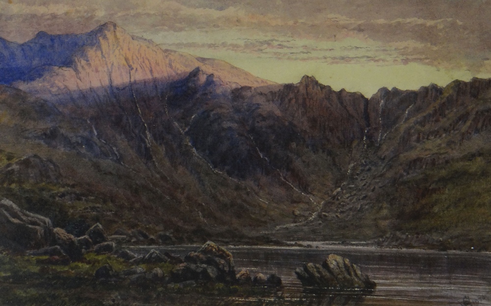 C B WRIGHT watercolour - Snowdonia, monogrammed & dated 1876, 17 x 27cms