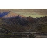 C B WRIGHT watercolour - Snowdonia, monogrammed & dated 1876, 17 x 27cms